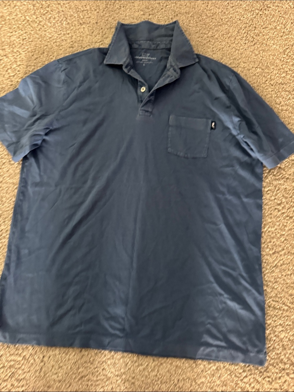 Vineyard Vines Men's Navy Polo with Chest Pocket